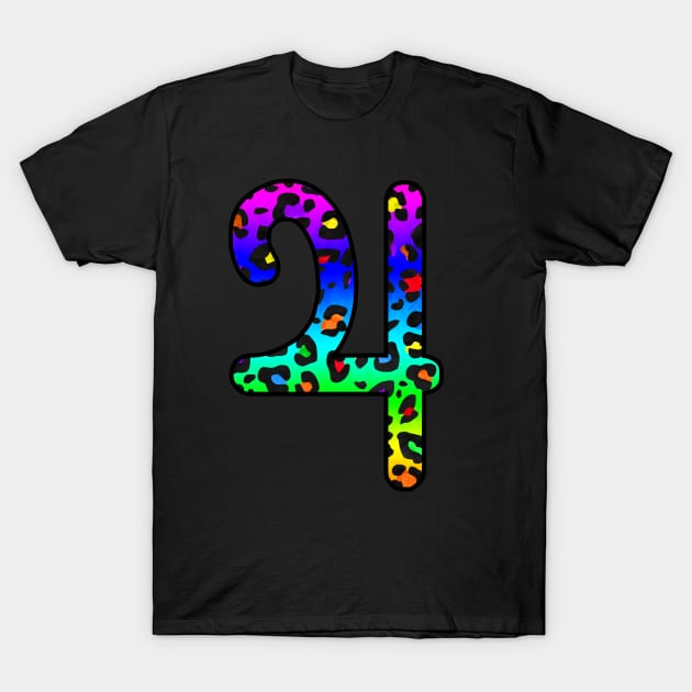 Jupiter Planet Symbol in Dark Rainbow Leopard Print T-Shirt by bumblefuzzies